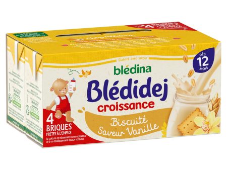 Blédina Blédidej Growth, cereales lácteos para bebés con vainilla, a partir de 12 meses, 4 x 250 ml Embalaje Deteriorado (Cad: 05 03 2025) Online