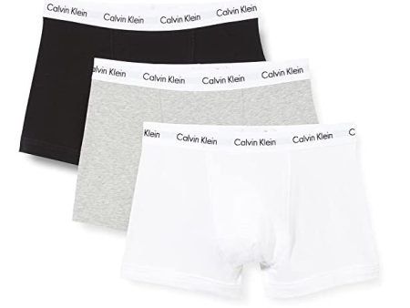 (Faltan 2 bóxers, incluye 1: gris) Calvin Klein Low Rise Trunk, Bóxers Hombre, M Embalaje Deteriorado Hot on Sale