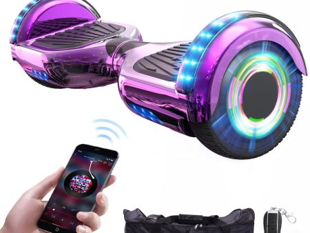 Hoverboard MICROGO para Niños y Adultos con Control Remoto y Bolsa de Transporte, Luces LED y Música Bluetooth (Morado Cromado) Embalaje Deteriorado For Cheap