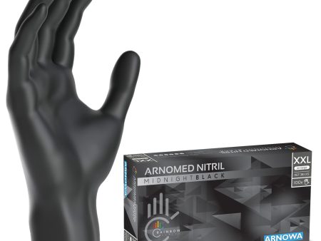 ARNOMED Guantes de Nitrilo Negro Talla XXL - Caja de 100 Unidades, Sin Polvo y Látex, Desechables, Disponibles en Varias Tallas Embalaje Deteriorado For Discount