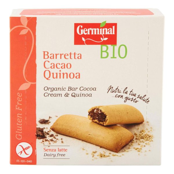 Barrita de Quínoa Rellena de Crema de Cacao sin Gluten Bio Germinal, 180g Embalaje Deteriorado (Cad: 08 02 2025) Discount